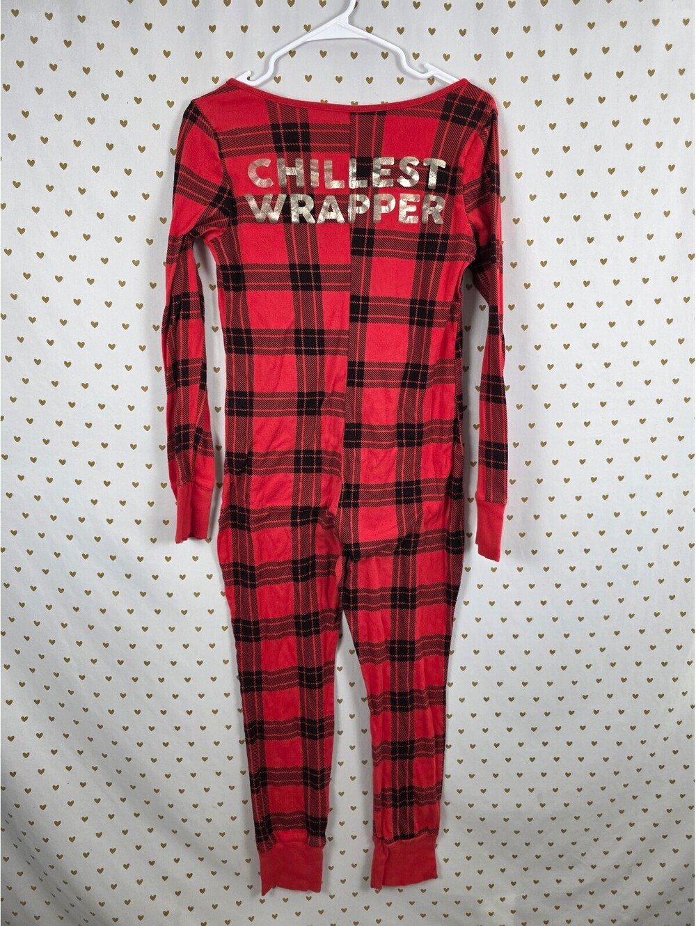 Victoria's Secret PINK Chillest Wrapper Plaid BLING Onesie Pajamas M